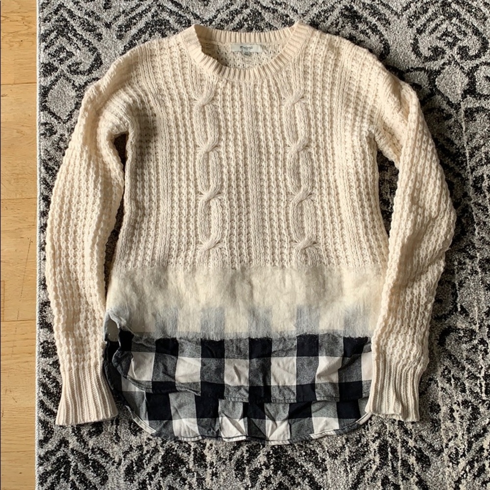 Madewell plaid knit sweater